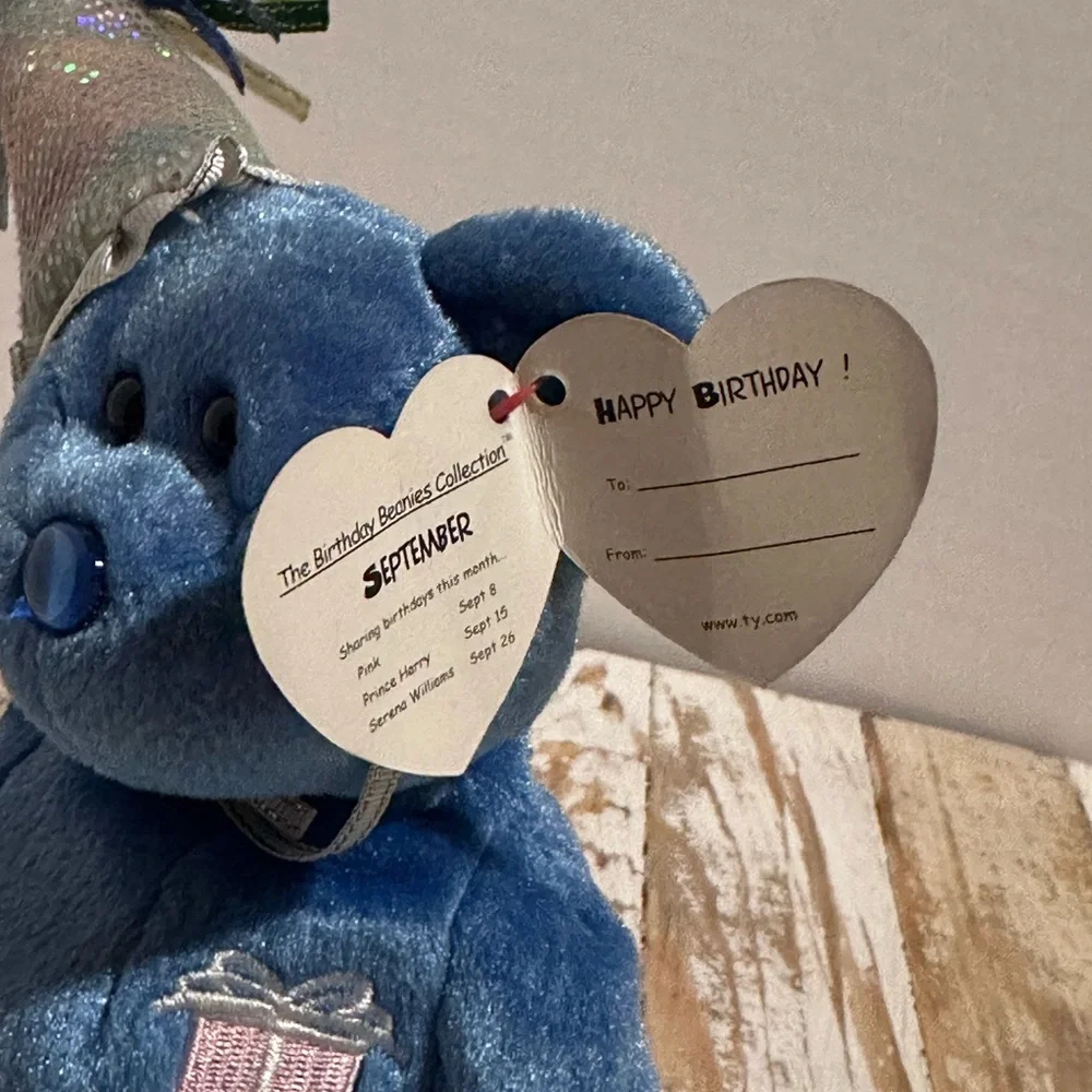 Blue Party Bear with Colorful Hat